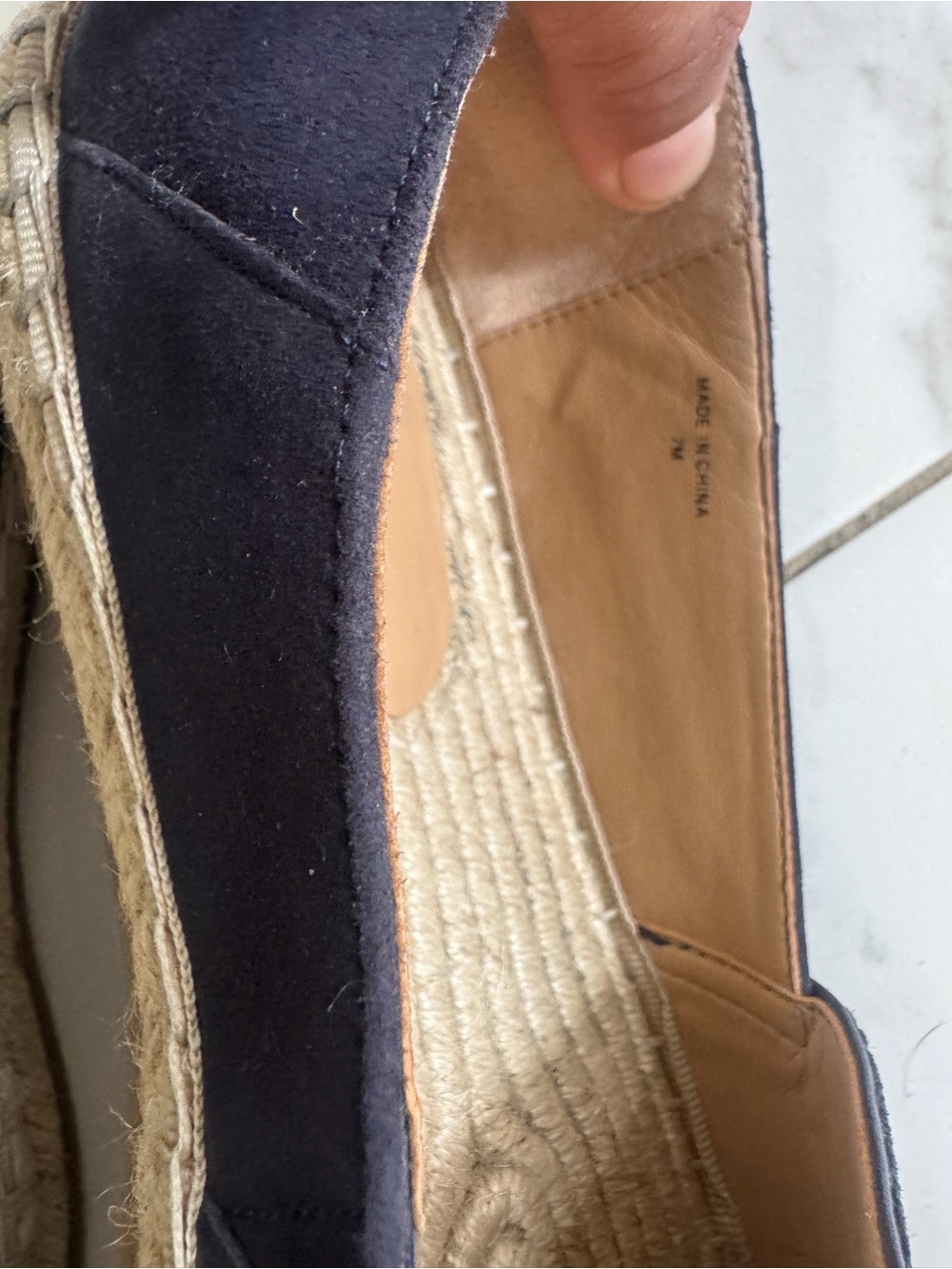 Banana Republic Navy Perforated Espadrille Slip-Ons - Picture 5 of 11